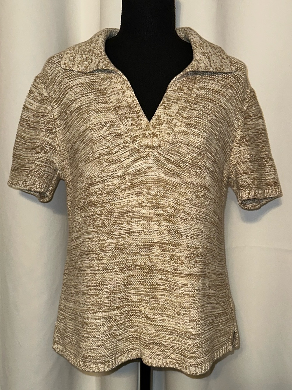 Haven Well Within Organic Cotton Spacedye Johnny Collar Sweater Oatmeal Medium